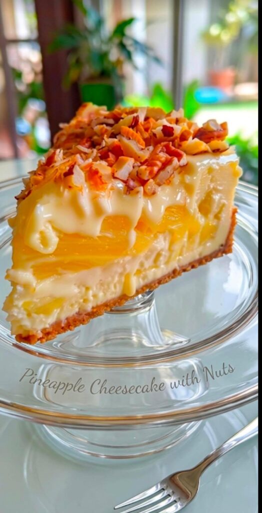 Pineapple Cheesecake with Nuts