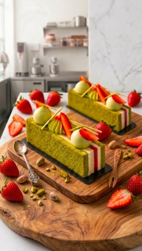 Pistachio Strawberry Entremet Pistachio Strawberry Entremet