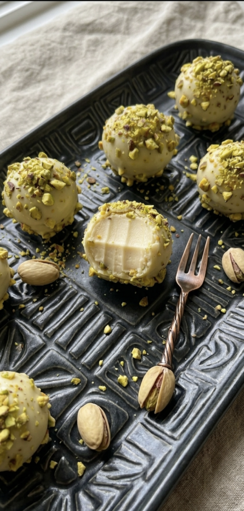Pistachio White Chocolate Truffles Pistachio White Chocolate Truffles