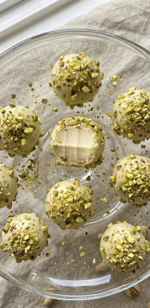 Pistachio White Chocolate Truffles Pistachio White Chocolate Truffles