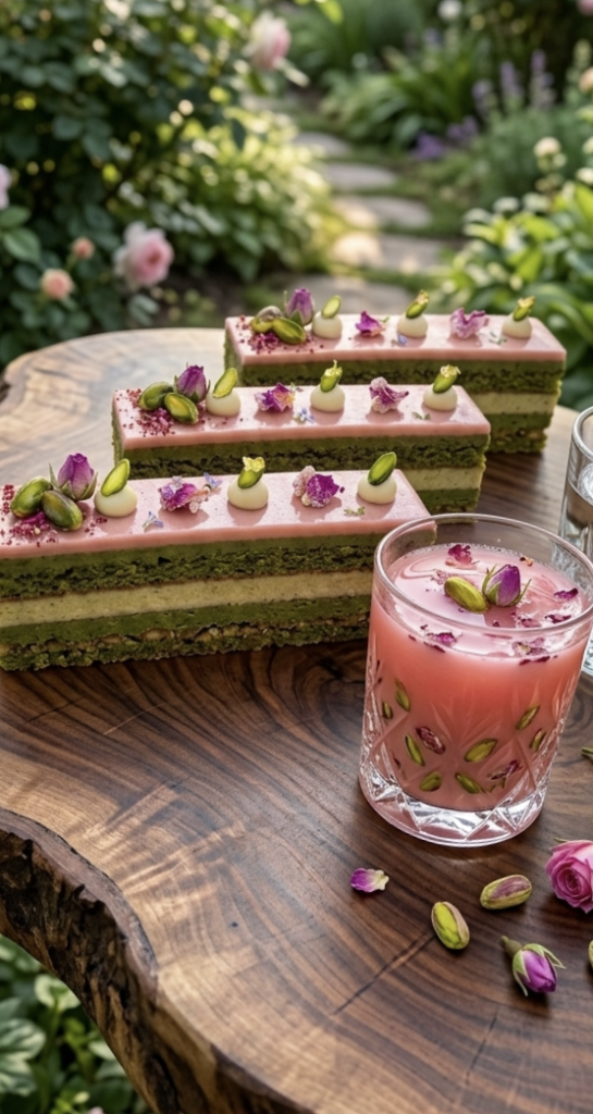Pistachio Rose Layer Cake