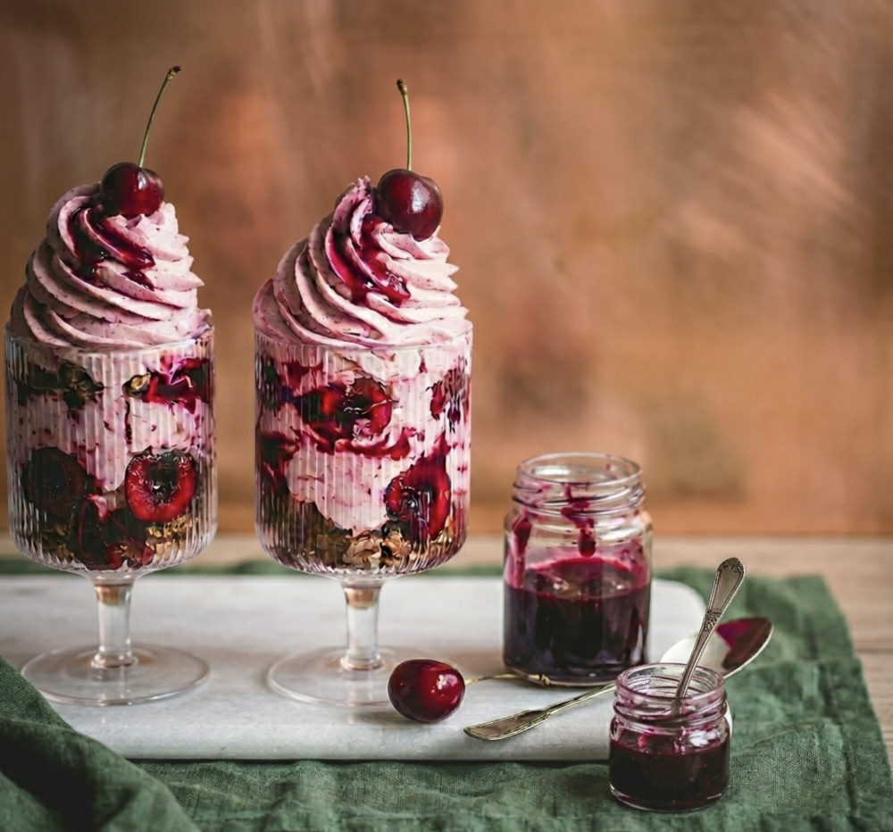 Homemade Cherry Mascarpone Parfait dessert