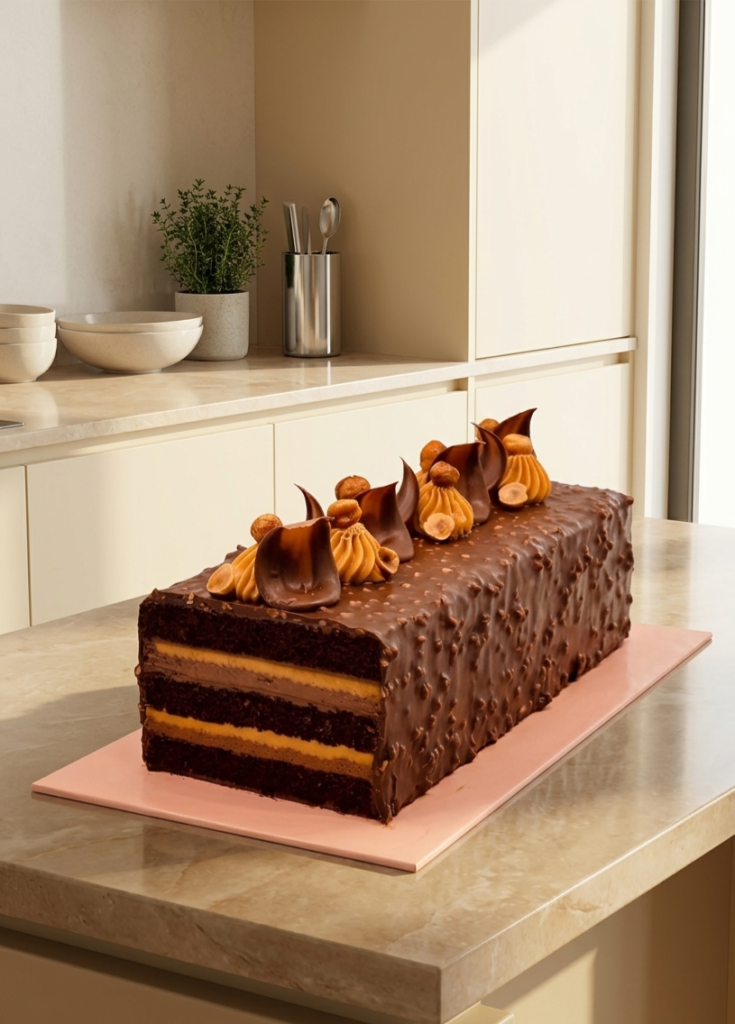 Premium Triple Chocolate-Peanut Butter Mousse Cake
