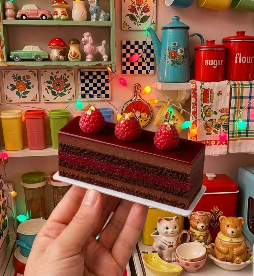 Chocolate Raspberry Entremet Slice