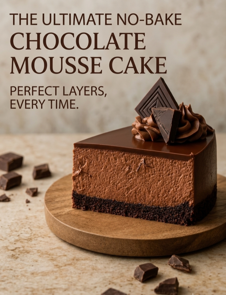 Easy No-Bake Chocolate Mousse Cake