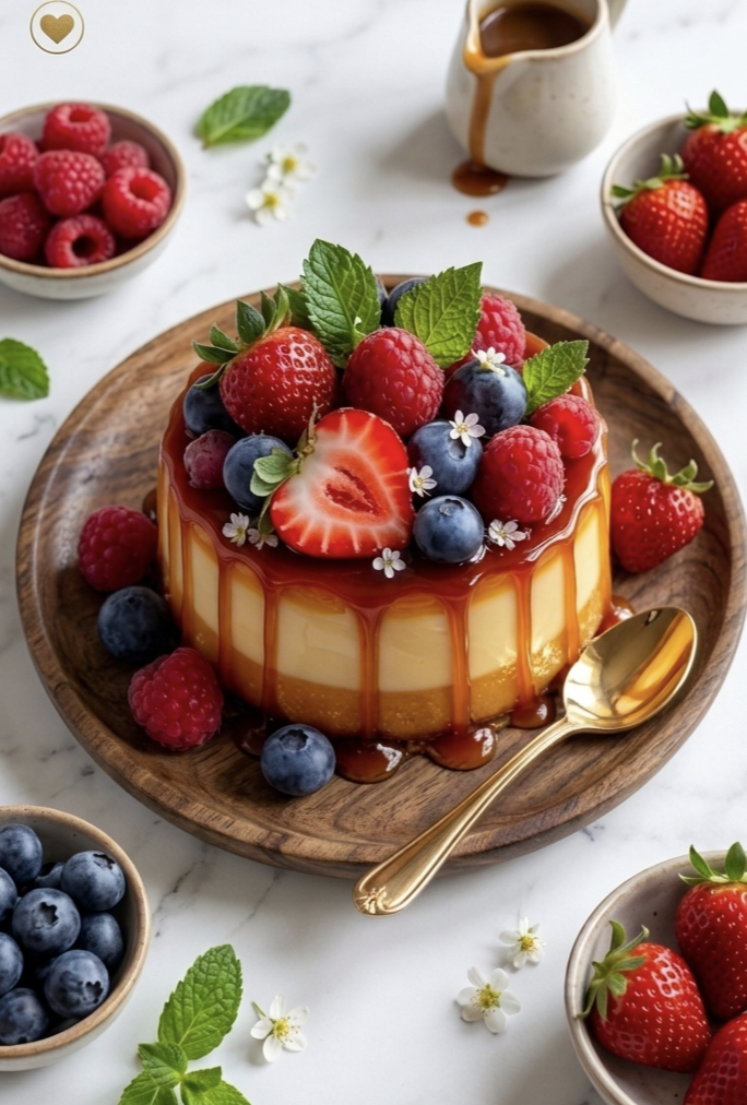 Layered Caramel Flan Cake
