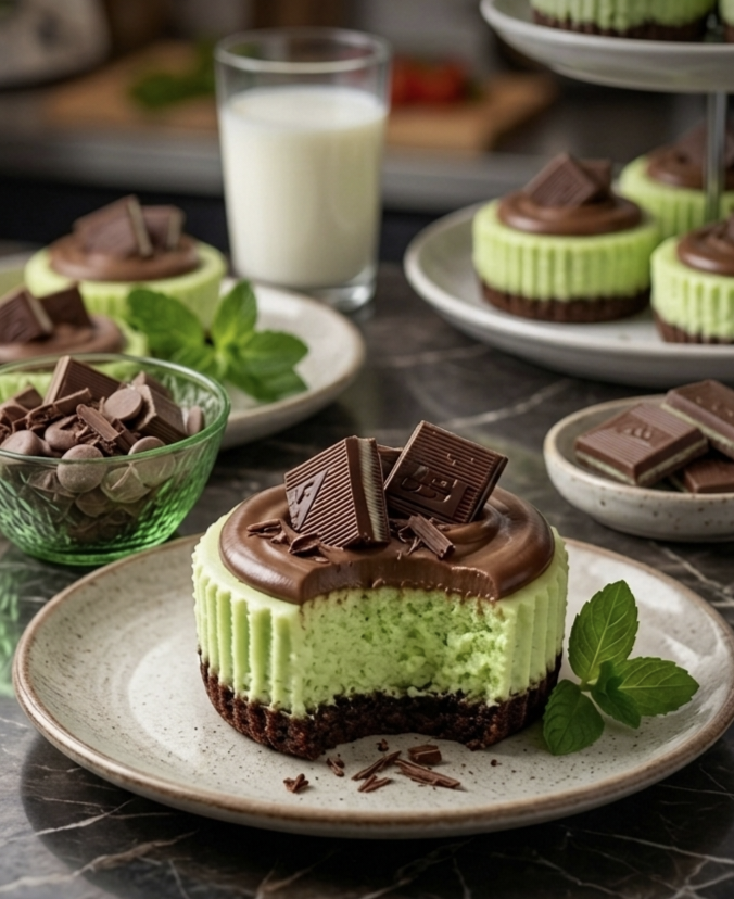​Mini Andes Mint Cheesecakes