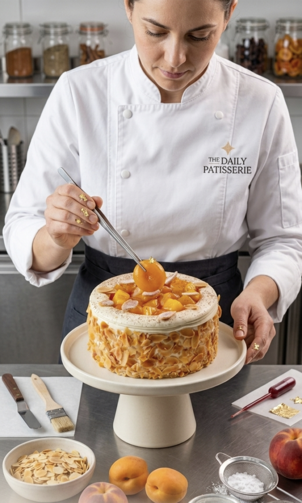 peach apricot almond entremet