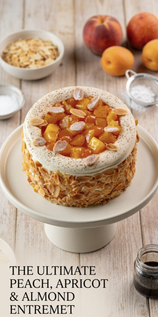 peach apricot almond entremet