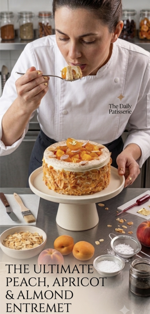 peach apricot almond entremet