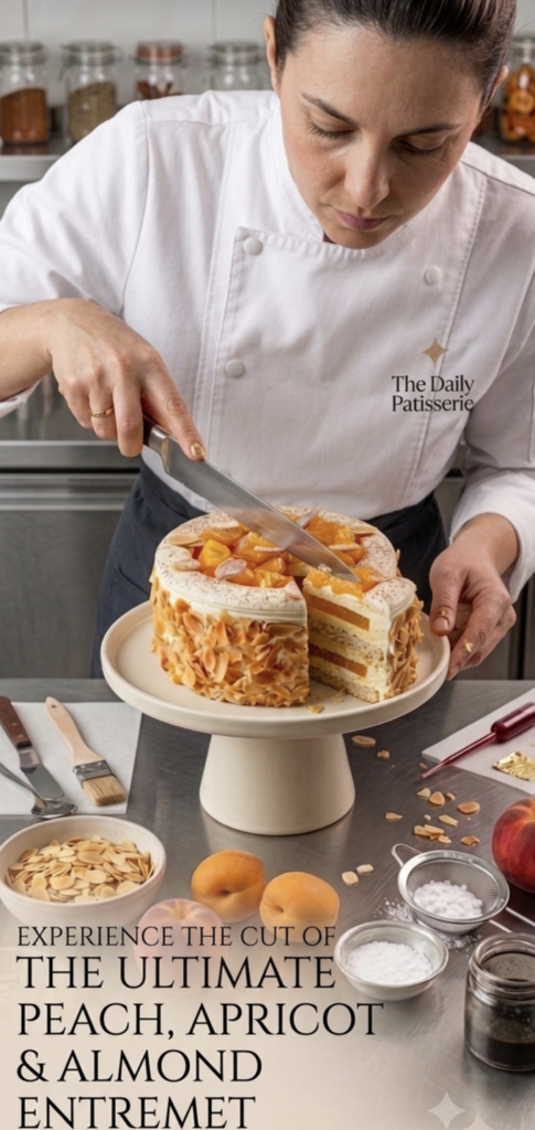peach apricot almond entremet