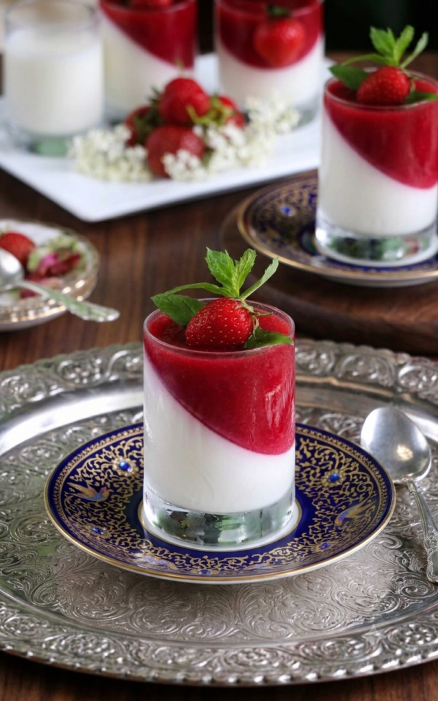 White Chocolate Strawberry Panna Cotta
