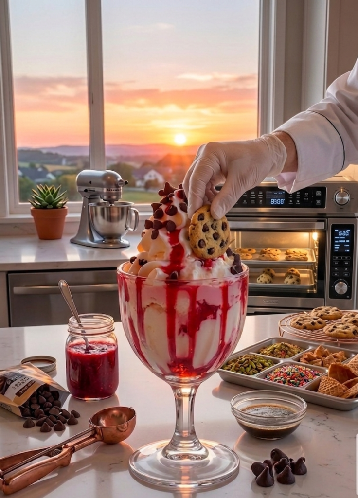 Chocolate Berry Ice Cream Sundae